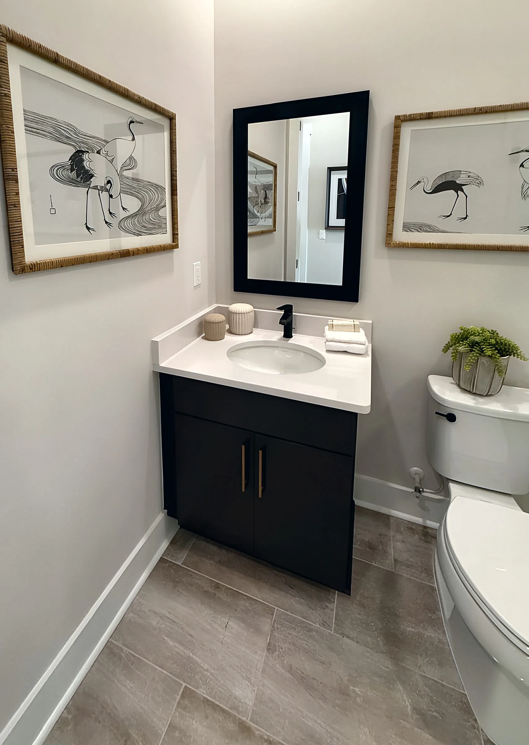 Espresso Powder Room Vanity — Panama City Beach